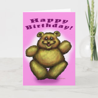 Happy Birthday Girl Bear Karte