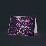 Happy Birthday Girl Zitat Niedlich Pink Stars Desi Feiertagskarte<br><div class="desc">Das Happy Birthday Girl Quote Niedlich Pink Stars Design ist die perfekte Geburtstagskarte für jeden,  der einen einzigartigen Geburtstagswunsch braucht,  der etwas ganz besonderes verdient. Das Pink Star Design ist auf einem schwarzen Hintergrund gehalten,  der so gestaltet ist,  dass es wie Kunst dargestellt und lange gepflegt wird.</div>