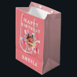 Happy Birthday Girly Color Splash Kid`s Foto Mittlere Geschenktüte<br><div class="desc">Herzlichen Glückwunsch zum Geburtstag Girly Color Splash Kid`s Foto Geschenktasche. Niedliches Foto in Form eines Farbspritzes. Fügen Sie Ihren Namen und Ihr Foto hinzu.</div>