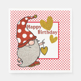 Happy Birthday Gnome Serviette