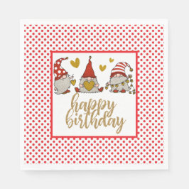 Happy Birthday Gnomes Serviette