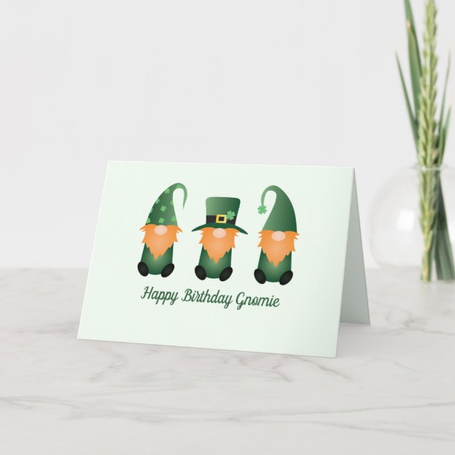 Happy Birthday Gnomie Karte (Vorderseite)