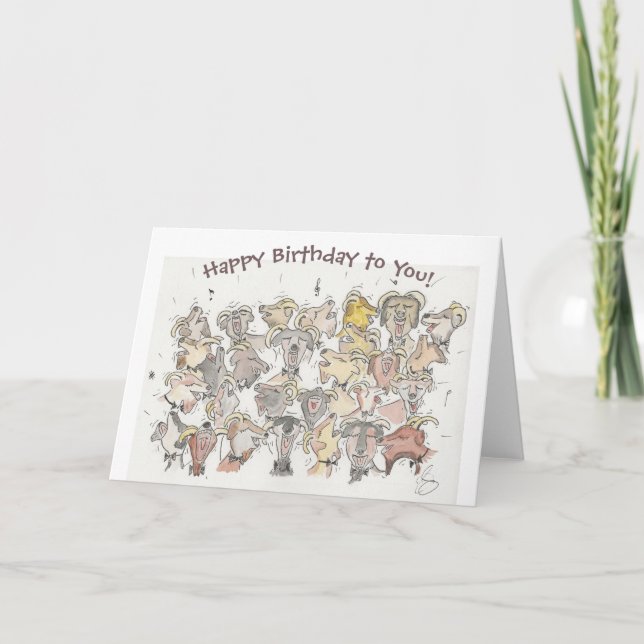 Happy Birthday Goat Choir Karte (Vorderseite)
