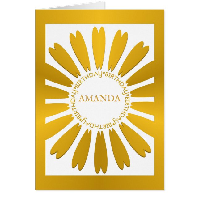 Happy Birthday Gold Blume Design (Vorne)