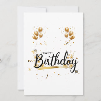 Happy Birthday Gold Einladung