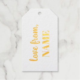 Happy Birthday Gold Elegante Typografie Geschenkanhänger