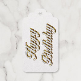 Happy Birthday Gold Elegante Typografie Geschenkanhänger
