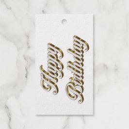 Happy Birthday Gold Elegante Typografie Geschenkanhänger