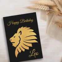 Happy Birthday Gold Leo Zodiac Horoscope Black