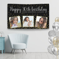 Happy Birthday Gold Silber Fotos jedes Jahr nach M Banner