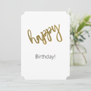 Happy Birthday Golden Glitzer Minimal