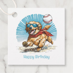 Happy Birthday Golden Retriever Baseball spielen Geschenkanhänger
