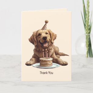 Happy Birthday Golden Retriever Dog Dankeskarte