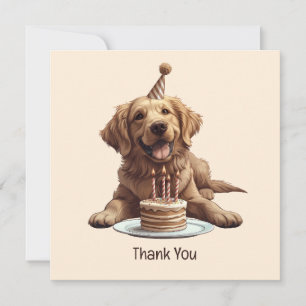 Happy Birthday Golden Retriever Dog Dankeskarte