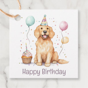 Happy Birthday Golden Retriever Dog Geschenkanhänger