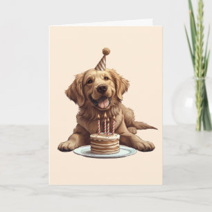 Happy Birthday Golden Retriever Dog Karte