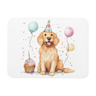 Happy Birthday Golden Retriever Dog Magnet