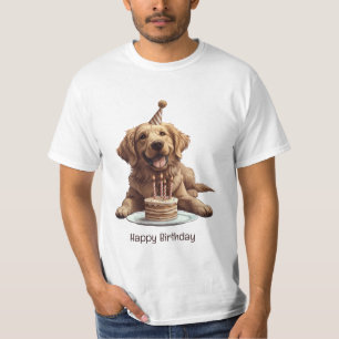 Happy Birthday Golden Retriever Dog T-Shirt