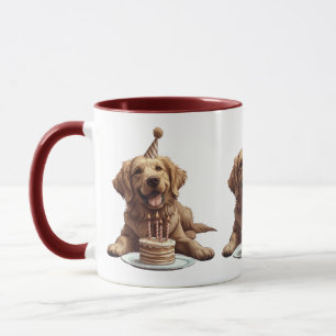 Happy Birthday Golden Retriever Dog Tasse