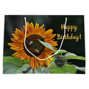 Happy Birthday Golden Sonnenblume Große Geschenktüte