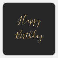 Happy Birthday Golden Yellow Custom Text Black