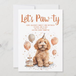 Happy Birthday Goldendoodle Hund Birthday Cake Einladung
