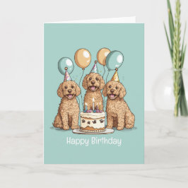 Happy Birthday Goldendoodle Hunde Karte