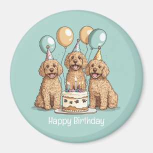 Happy Birthday Goldendoodle Hunde Magnet