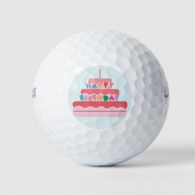 Happy Birthday Golf Balls Golfball (Vorderseite)