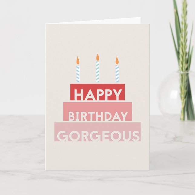 Happy Birthday Gorgeous Papier schneiden niedlich  Karte (Vorderseite)