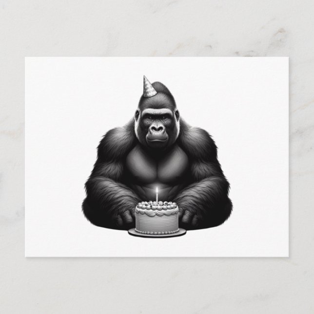 Happy Birthday Gorilla Postkarte (Vorderseite)