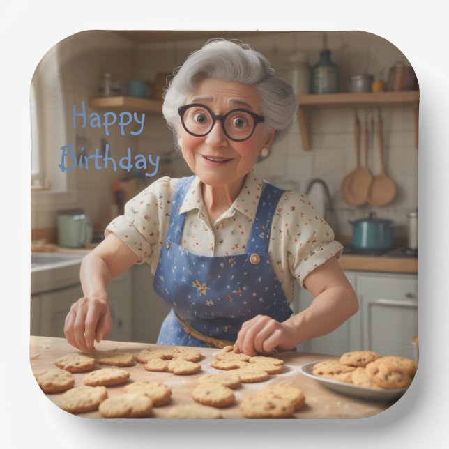 Happy Birthday Gramma Pappteller (Vorderseite)