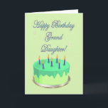 Happy Birthday Grand Daughter Geburtstagstorte wün Karte<br><div class="desc">Viele weitere Designs in meinem Laden. Kontaktieren Sie mich,  um ein maßgeschneidertes Design für Sie zu haben!</div>