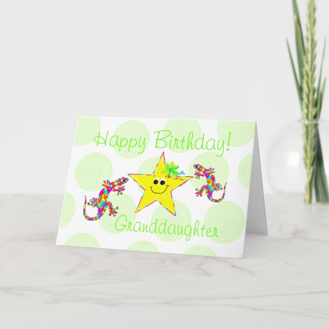 Happy Birthday Granddaughter Karte (Vorderseite)