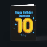Happy Birthday Grandson - 10 Heute Karte<br><div class="desc">Eine schöne Geburtstagskarte für Ihren Enkel am 10. Geburtstag.</div>