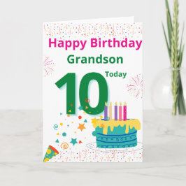 Happy Birthday Grandson - 10 Heute Karte