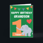 Happy Birthday Grandson - 1 Heute Karte<br><div class="desc">Eine schöne Geburtstagskarte für Ihren Enkel zu seinem 1. Geburtstag.</div>