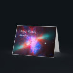 Happy Birthday Grandson - Cigar Galaxy Karte<br><div class="desc">Galaxien, Sterne und Nebulae-Serie: Zusammengesetzt von Bildern der aktiven Galaxie Messier 82 aus den drei großen Beobachtungszentren: Hubble-Weltraumteleskop, Chandra-X-Ray-Observatorium und Spitzer-Weltraumteleskop. Die von Chandra aufgezeichneten Röntgendaten erscheinen hier in blau, das von Spitzer aufgezeichnete Infrarot-Licht in rot. Hubbles Beobachtung der Wasserstoffemission erscheint in orange. Hubbles Beobachtung erscheint in gelb-grün. Bildcode: agmetImage-Guthaben:...</div>