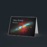 Happy Birthday Grandson - Eine Sternexplosion zum  Karte<br><div class="desc">Galaxien, Sterne und Nebulae-Serie: Dieses Mosaikbild der prächtigen Galaxie der Sternexplosion, Messier 82 (auch Cigar Galaxy genannt) ist eine wirklich scharfe Weitwinkelsicht. Die M82 ist eine Galaxie, die für ihre Netze aus zerklüfteten Wolken und flammbaren Schwärmen von strahlendem Wasserstoff aus ihren zentralen Regionen, in denen junge Sterne geboren werden, bemerkenswert...</div>