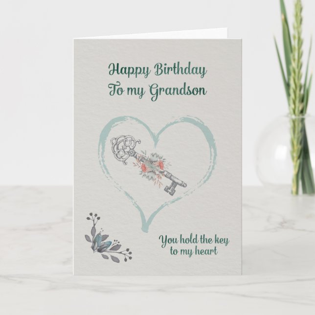 Happy Birthday Grandson Karte (Vorderseite)