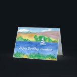 Happy Birthday Grandson Sailing Mountain Lake Karte<br><div class="desc">Eine Glückwunschkarte zum Geburtstag für jemanden,  der die Freizeit und Wassersportarten genießt,  die im Sommer auf einem ruhigen Bergsee mit Bäumen und sanften Hügeln im Hintergrund mit Aquarell segeln. Passen Sie den Text an Ihre Bedürfnisse an.</div>
