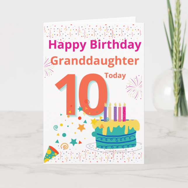 Happy Birthday Grandtochter - 10 Heute Karte (Vorderseite)