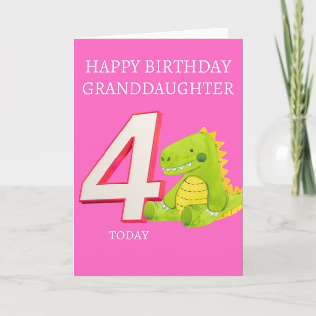 Happy Birthday Grandtochter - 4 Heute Karte (Vorderseite)