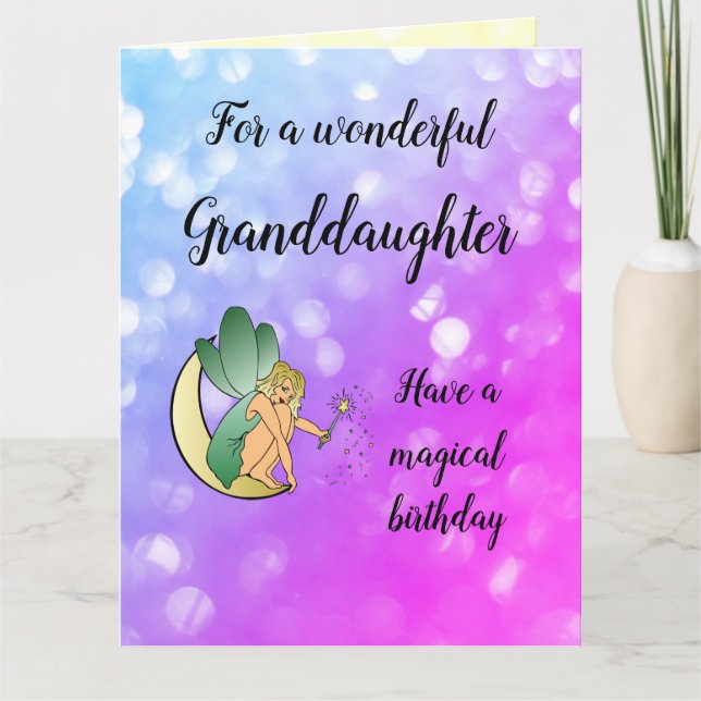 Happy Birthday Grandtochter Fairy Design Karte (Vorderseite)