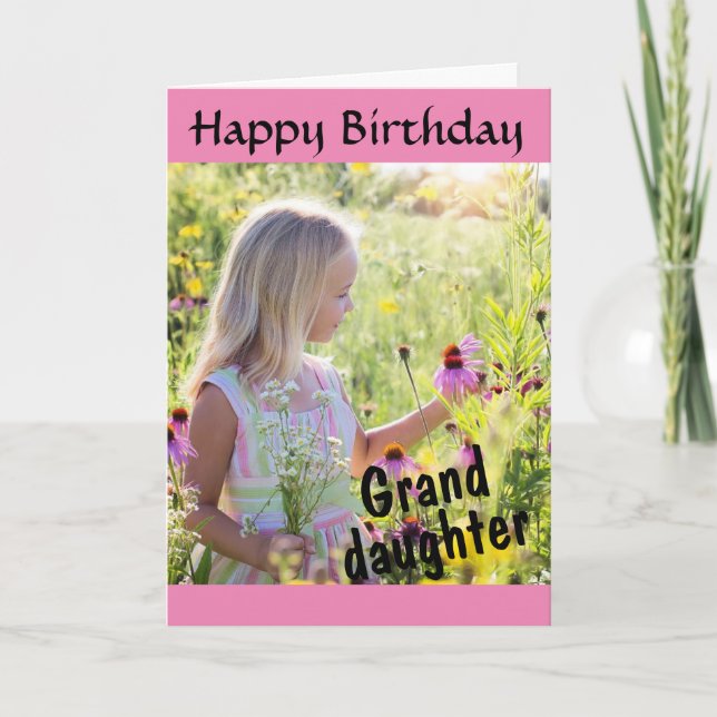 Happy Birthday Grandtochter Personalisiertes Foto Karte (Vorderseite)