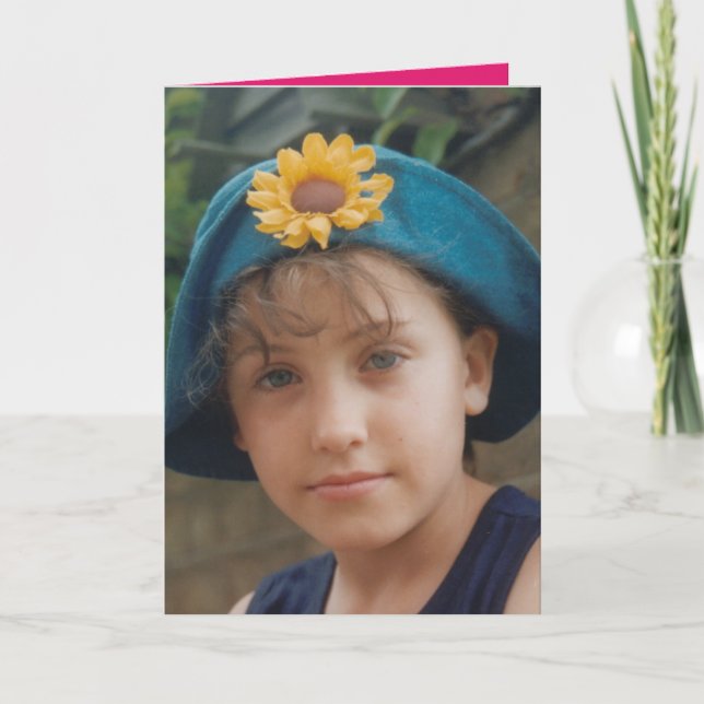 Happy Birthday Grandtochter rosa und lila Foto Karte (Vorderseite)