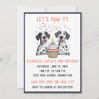 Happy Birthday Great Dane Hunde Cupcake Einladung