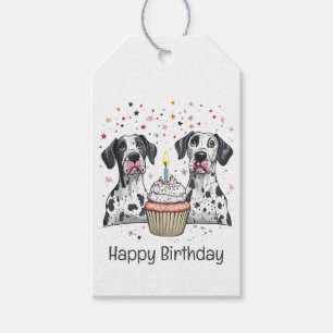 Happy Birthday Great Dane Hunde Cupcake Geschenkanhänger