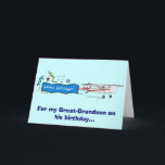 Happy Birthday Great-Grandson-Flugzeug Karte<br><div class="desc">Entsprechende Artikel finden Sie,  indem Sie "pinguincornerstore-Flugzeug" in die Zazzle-Bar eingeben.</div>