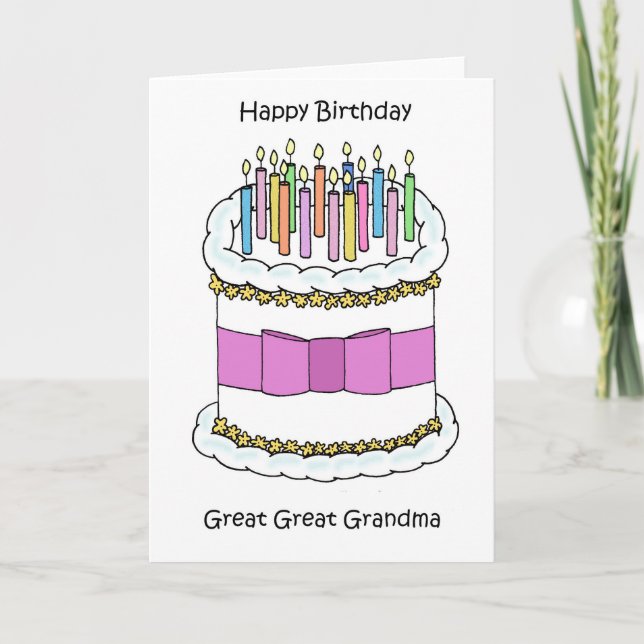 Happy Birthday Great Great Grandma Karte (Vorderseite)